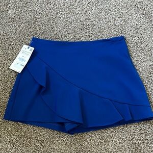 NEW Vibrant Blue Skort Shorts with Asymmetrical Design